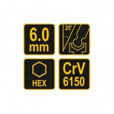 56625 VOREL Cheie hexagonala cu bila 6.0 mm si man..